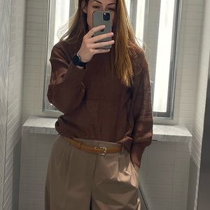 Zara Oversized Hot Cocoa Cable Knit Sweater sz LG